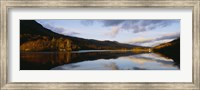 Reflection of mountains and clouds on water, Glen Lednock, Perthshire, Scotland Fine Art Print