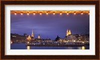 Switzerland, Zurich, Cityscape of Zurich at Christmas Fine Art Print