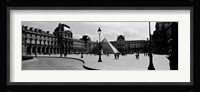 Louvre Museum, Paris, France (black and white) Fine Art Print