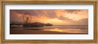 Ferris wheel near a pier, Central Pier, Blackpool, Lancashire, England Fine Art Print