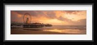 Ferris wheel near a pier, Central Pier, Blackpool, Lancashire, England Fine Art Print