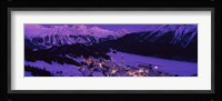 High angle view of a village, St. Moritz, Switzerland Fine Art Print