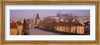 View Of Houses Along The Charles Bridge, Prague, Czech Republic Fine Art Print
