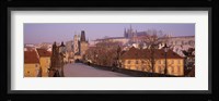View Of Houses Along The Charles Bridge, Prague, Czech Republic Fine Art Print