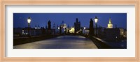 Street light on a bridge, Charles Bridge, Prague, Czech Republic Fine Art Print