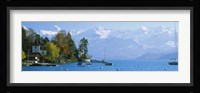Lake on the mountainside, Lake Thun, Hilterfingen, Canton of Bern, Switzerland Fine Art Print