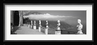 Marble busts along a walkway, Ravello, Amalfi Coast, Salerno, Campania, Italy Fine Art Print