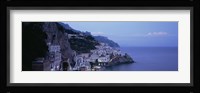 High angle view of a village near the sea, Amalfi, Amalfi Coast, Salerno, Campania, Italy Fine Art Print