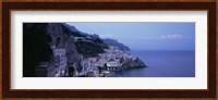 High angle view of a village near the sea, Amalfi, Amalfi Coast, Salerno, Campania, Italy Fine Art Print