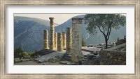 High angle view of ruined columns, Temple Of Apollo, Delphi, Greece Fine Art Print
