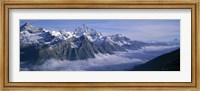 Aerial View Of Clouds Over Mountains, Swiss Alps, Switzerland Fine Art Print