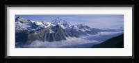 Aerial View Of Clouds Over Mountains, Swiss Alps, Switzerland Fine Art Print