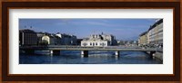 Bridge over a river, Geneva, Switzerland Fine Art Print