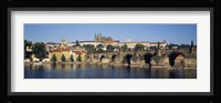 Arch bridge across a river, Charles Bridge, Vltava River, Prague, Czech Republic Fine Art Print
