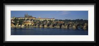 Bridge across a river, Charles Bridge, Vltava River, Prague, Czech Republic Fine Art Print