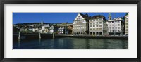 Buildings at the waterfront, Limmat Quai, Zurich, Switzerland Fine Art Print