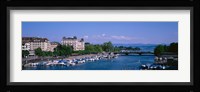 High angle view of a harbor, Zurich, Switzerland Fine Art Print