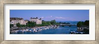 High angle view of a harbor, Zurich, Switzerland Fine Art Print