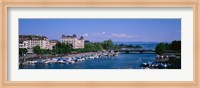 High angle view of a harbor, Zurich, Switzerland Fine Art Print