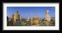 Chimneys on the roof of a building, Casa Mila, Barcelona, Catalonia, Spain Fine Art Print