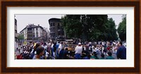 Crowd at Festival of San Fermin, running of the bulls, Pamplona, Navarre, Spain Fine Art Print