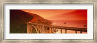 High angle view of an arch bridge, Bixby Bridge, Big Sur, California, USA Fine Art Print