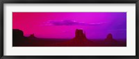 Rock Formations with Pink Sky, Monument Valley, Arizona, USA Fine Art Print