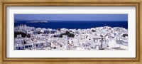 Aerial View of Mykonos and Mediterranean Sea, Greece Fine Art Print