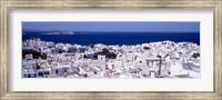 Aerial View of Mykonos and Mediterranean Sea, Greece Fine Art Print