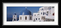 Greece, Santorini, Fira, Church of Anastasis, Blue dome on a Church Fine Art Print