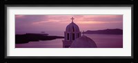 Silhouette Of A Church, Santorini Church, Greece Fine Art Print