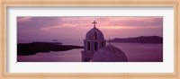 Silhouette Of A Church, Santorini Church, Greece Fine Art Print
