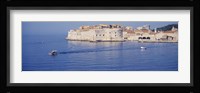 Two boats in the sea, Dubrovnik, Croatia Fine Art Print