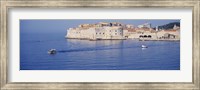 Two boats in the sea, Dubrovnik, Croatia Fine Art Print