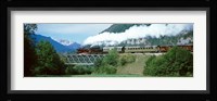 Train on a bridge, Bohinjska Bistrica, Slovenia Fine Art Print