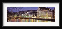 Switzerland, Zurich, River Limmat, view of buildings along a river Fine Art Print