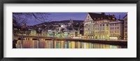Switzerland, Zurich, River Limmat, view of buildings along a river Fine Art Print