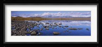 Rocks and pebbles in a lake, Torne Lake, Lapland, Sweden Fine Art Print