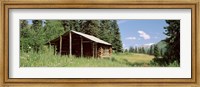 Log Cabin In A Field, Kenai Peninsula, Alaska, USA Fine Art Print