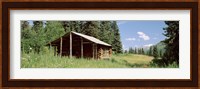 Log Cabin In A Field, Kenai Peninsula, Alaska, USA Fine Art Print