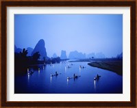 Night Fishing Guilin China Fine Art Print