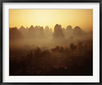 Sunrise in Mountains Guilin China Fine Art Print
