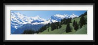 Valley and snow covered peaks, Murren Switzerland Fine Art Print