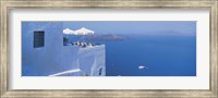 Building On Water, Boats, Fira, Santorini Island, Greece Fine Art Print
