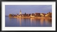 Switzerland, Berlingen, Town along a shore Fine Art Print