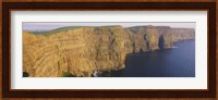 High Angle View Of Cliffs, Cliffs Of Mother, County Clare, Republic Of Ireland Fine Art Print