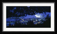 High angle view of a town, Davos, Switzerland Fine Art Print