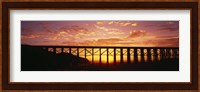 Silhouette of a railway bridge, Pudding Creek Bridge, Fort Bragg, California, USA Fine Art Print