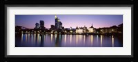 Skyline In Evening, Main River, Frankfurt, Germany Fine Art Print