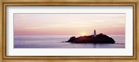 Sunset, Godrevy Lighthouse, Cornwall, England, United Kingdom Fine Art Print